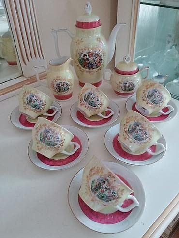 qedimi sufre: Qəhvə dəsti, Farfor, 6 nəfərlik, Almaniya — 1