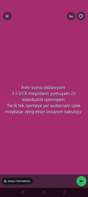Avtoyuyucu, 34 yaş, 5 ildən artıq təcrübə, Tam iş günü