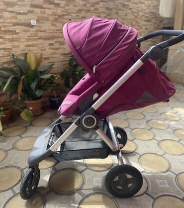 təkərli məktəbli çantaları: Uşaq arabası – Stokke (şassi üzərində loqo mövcuddur), bənövşəyi/şam — 3