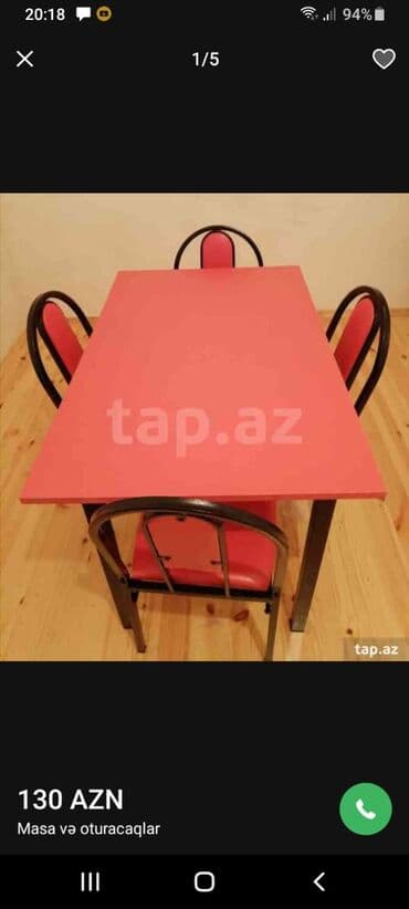 endirimde olan mebeller: Yeni, Dördbucaq masa, 4 stul, Açılan, Stullar ilə, Metal — 17