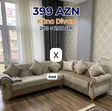 divan sultan: Künc divan – 280 × 200 sm Zərif klassik üslublu, L formalı künc — 1