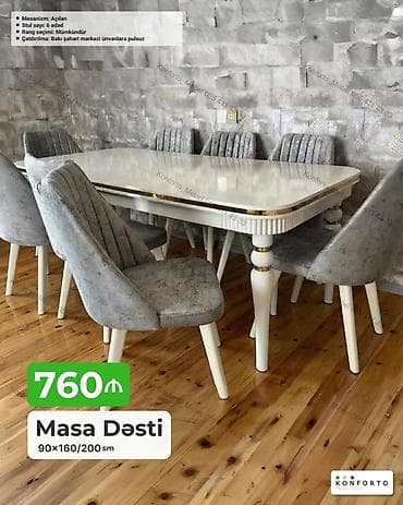kohnə stul: Masa Dəsti – 90×160/200 sm - Mexanizm: açılan (uzadıla bilən) masa - — 1