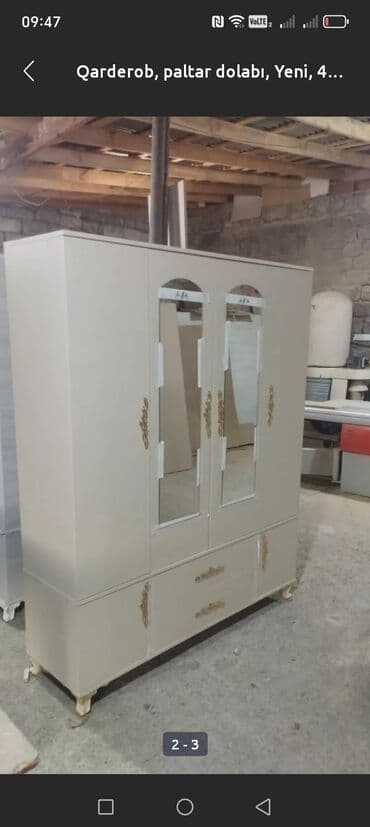 paltar asılqanı taxta: Yeni, 4 qapılı Düz dolab, Dolab-asılqan — 1