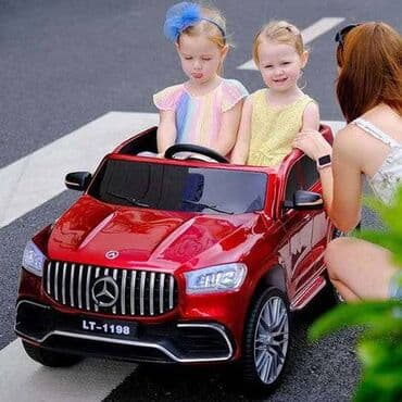 demir masin: Mercedes LT1198 uşaq elektrikli maşını / Məhsul qırmızı və qara — 2