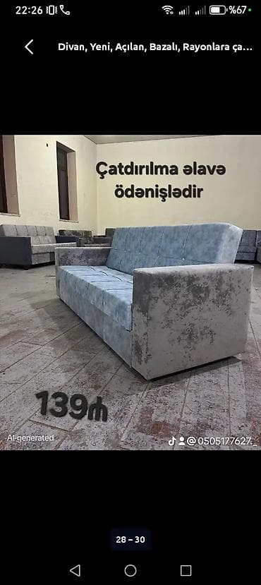 cester divani: Divan, Yeni, Açılan, Bazalı, Parça, Ödənişli çatdırılma — 1