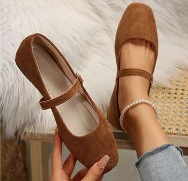 домашние женские тапочки балетки: Qadınlar üçün Mary Jane üslublu baletkalar - Rəng: isti qəhvəyi — 1