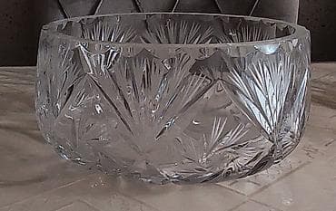 Kənaqlı şüşə/kristal qab - Material: qalın kənaqlı şüşə (kristal