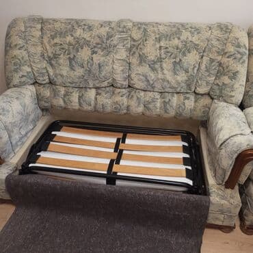 Masalar və oturacaqlar: İşlənmiş, Di̇van-kravat, 2 kreslo, Divan, Bazalı, Açılan — 10