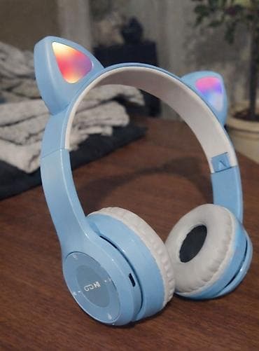 Məhsul: P47 Wireless qulaqlıq – pişik qulağı dizaynlı, LED işıqlı -