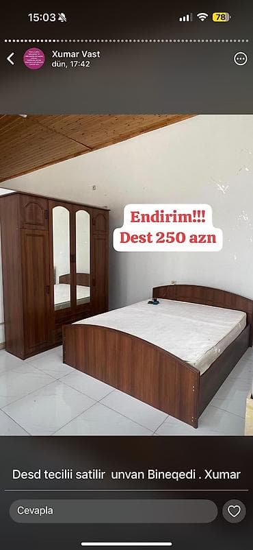 İkinəfərlik çarpayı, Dolab, İşlənmiş