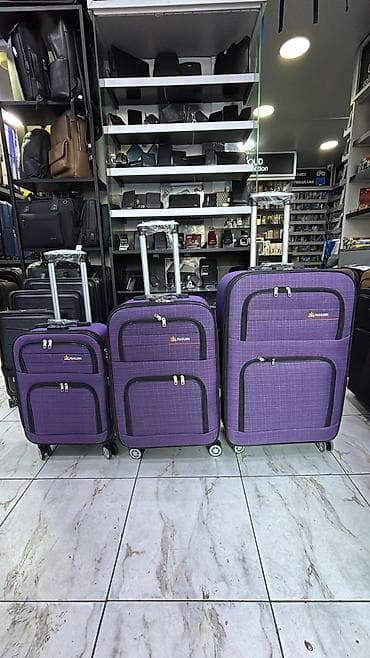 palas: Bənövşəyi rəngdə 3-lü səfər çamadan dəsti - Brend: Palazio (loqo — 1