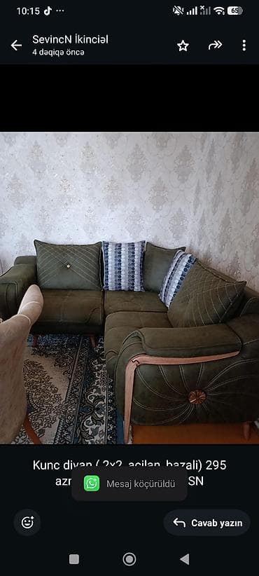 Kunc divan ( 2x2, acilan, bazali) 295 azn.Ceyranbatan ( rv85) SN — 1