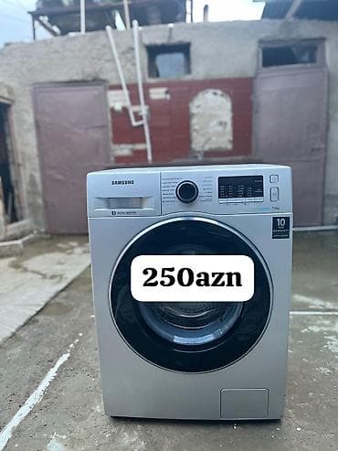 afon 7: Samsung paltaryuyan maşın – ön yükləməli, gümüşü korpus. - Güc bloku — 1