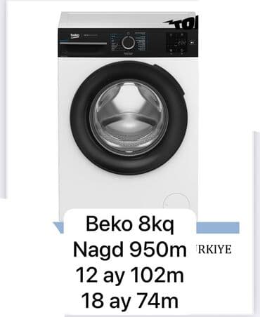 qapi zvanok: Paltaryuyan maşın Beko, 8 kq, Avtomat, Qurutmasız, Kredit var — 1