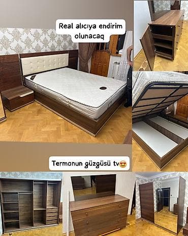Yataq otağı dəsti – termon örtüklü, güzgülü və geniş saxlama imkanlı
