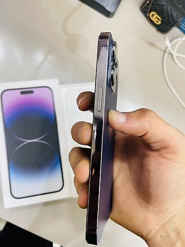 iphone pro max: IPhone 14 Pro Max, 256 GB, Deep Purple, Simsiz şarj, Face ID, Sənədlərlə — 7