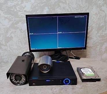 Monitor DVR 2 ədəd kamera 500 GB Yaddas karti Qiymət 120 manat Kesle