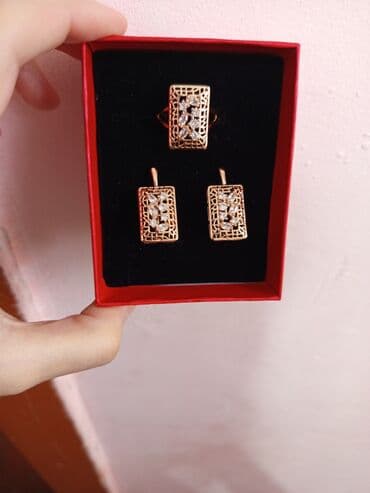 женские толстовки на молниями: Üzük və sırğalar - Metal: qızılı tonlu qirmizi rus qizili rengi - — 17