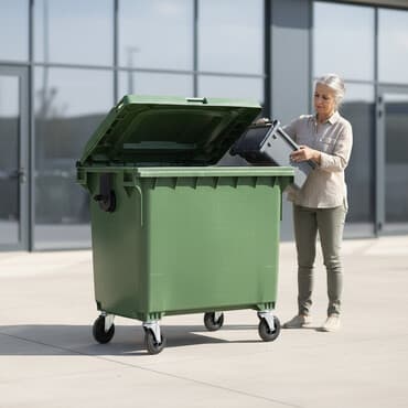 qutular sederek: Zibil qabi və Tullantı Qabları – 660 Litr Ölçü: 1370×780×1240 mm — 1