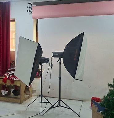 iki qapili soyuducular: Studiya fon kağızları. 3 ədəd rolik + kronşteyn + ağ fon — 1