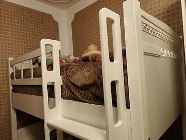 детские комплекты с бриджами: Для девочки и мальчика, Кровать, Без выдвижных ящиков, Дерево — 1