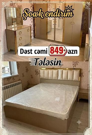 dola: ✨ *Yataq Dəsti Kampaniyası*✨ 🛏 *Tam yataq dəsti – cəmi 849 ₼* Dəstə — 1