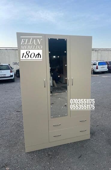 laminat qiyməti: Yeni, Açılan, 3 qapılı Düz dolab, Şifonyer, Azərbaycan — 6