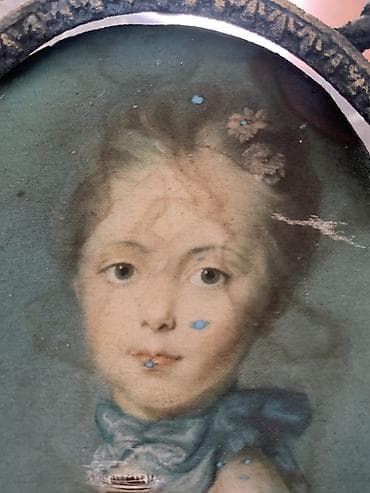 səkilləri: Antik oval miniatür portret və ornamental çərçivə - Texnika — 2