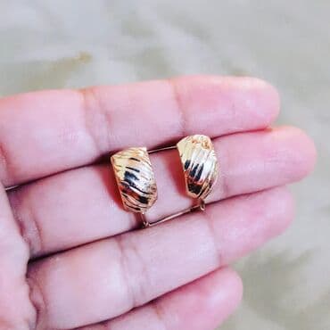 tək qaş: Sırğa, Sarı qızıl, 585 Əyar, 1400 g — 2