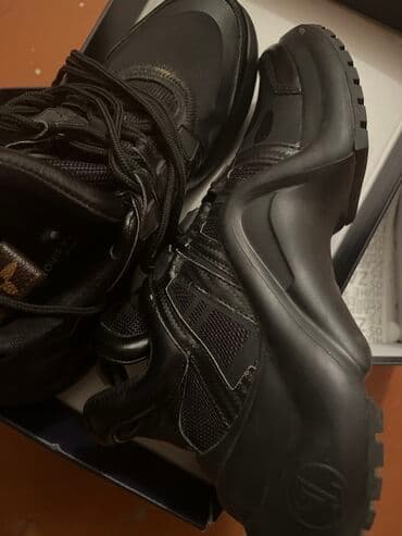 asics onitsuka tiger qadın krossovkaları: Louis Vuitton qadın idman ayaqqabısı - Rəng: tam qara - Ölçü: 38 (dil — 3