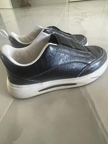 Туфли: Qara dəri slip-on uşaq oğlan - Model: bağsız/slip-on - Material — 2