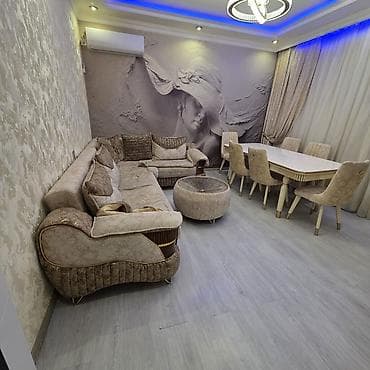 Qonaq otağı üçün, İşlənmiş, Açılan, Dördbucaq masa, 6 stul