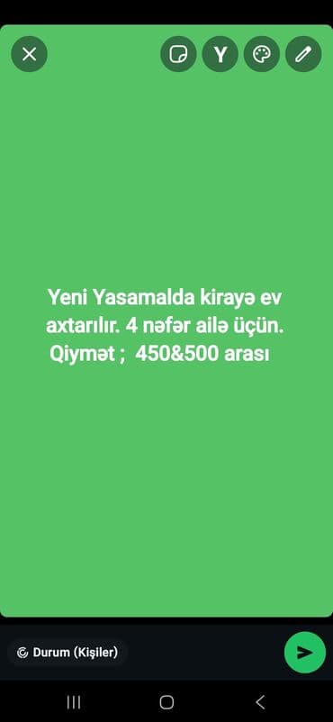 Yeni Yasamalda kirayə ev axtarılır. 4 nəfərlik ailə üçün uyğundur lalafo.az -da Yeni Yasamalda kirayə ev axtarılır. 4 nəfərlik ailə üçün uyğundur