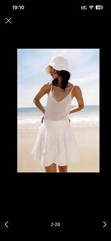 miniso co mmc: ZARA Ağ rəngli, naxışlı ətək . tezedir — 1