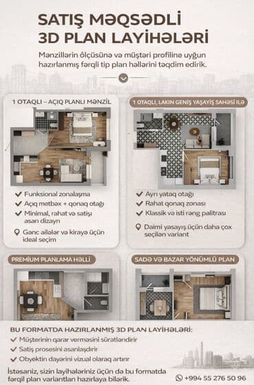 Biz Baku Design olaraq MTK və MMC-lər üçün mənzil və obyektlərin