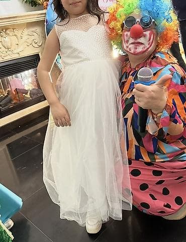 Uşaq ziyafət/şənlik geyimi – ağ don 2 dəfə geyinilib cəmi. 8-9 yaş — 1