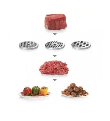 Yemək hazırlamaq üçün texnika: Ət çəkən maşın Bosch, 2200 Vt, Revers ilə, Yeni — 9