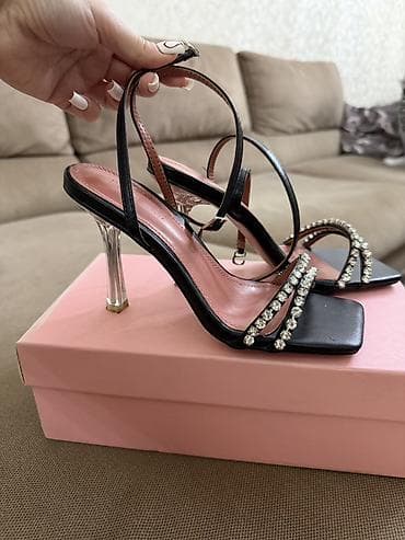 Məhsul: Qadın zərif sandal - Rəng: Qara - Dizayn: Kvadrat burunlu — 3