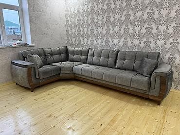 stulla: Künc divan – geniş və komfortlu L şəkilli model - Rəng: tünd-boz, mat — 1