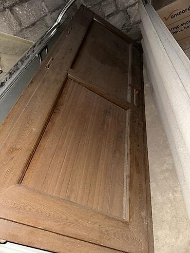 ev qapilari taxta: Taxta qapı – klassik dizayn, qoz rəngi - Material: taxta (ağac — 1