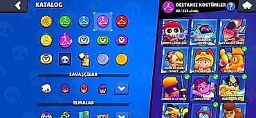 Bayram kostyumları: Brawl Stars oyun hesabı - Kupa yolu: 55 970 - Rütbə: II (ekranda — 4