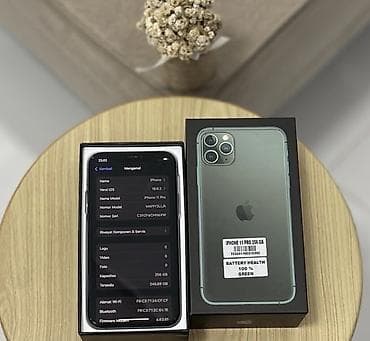 iphona x: IPhone 11 Pro, 256 GB, Matte Midnight Green, Zəmanət, Simsiz şarj, Face ID — 4