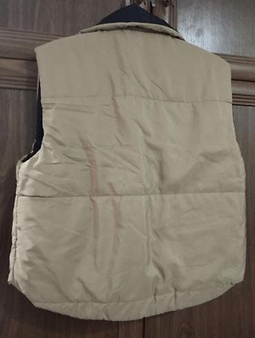 hamam xalat: Qadın üçün isti şişmə jilet - Rəng: bej (iç hissə tünd – qara) - Ön — 3