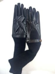 женские кожаные длинные перчатки: Zara teze elcek. 
deri ve toxunma qarışıg model — 11