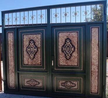 купить железные ворота: Железо Дворовые ворота, С дверью — 4