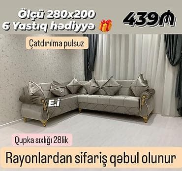 Künc divan, Vеlur parça, Pulsuz çatdırılma