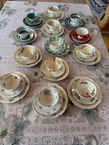qedimi bakallar: Çay dəsti, rəng - Qızılı — 1