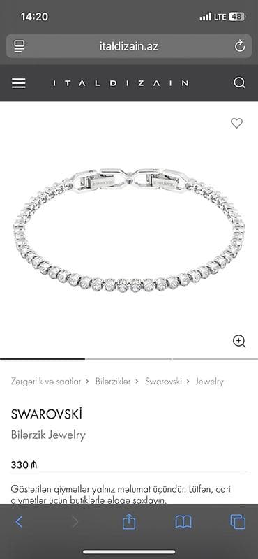 Şəxsi əşyalar: Bilərzik, Swarovski — 5