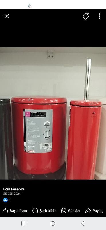 Ayaq pedallı zibil qabı – 6 litr - Həcm: 6 L – vanna otağı, mətbəx və — 1