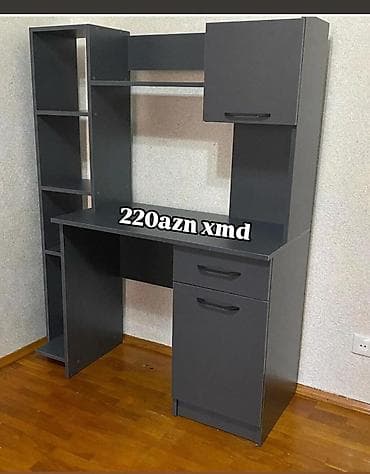 Düz masa, Polkalı, Siyirməli, Mat laminat, Zəmanətsiz, Kredit yoxdur